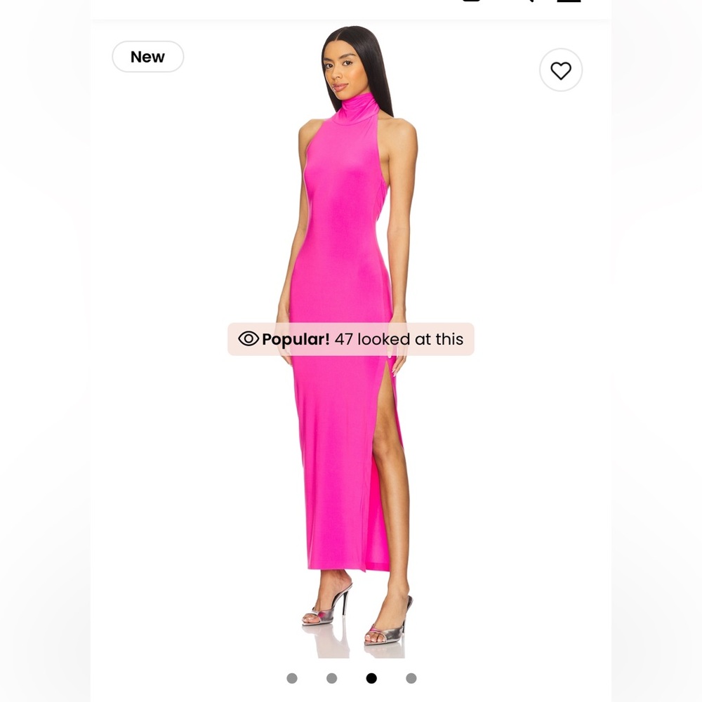 Norma Kamali Halter Turtleneck Dress Pink - Size Small